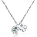 Ocelový náhrdelník s krystalem a čtyřlístkem Lucky Light SKT02 S Agapo