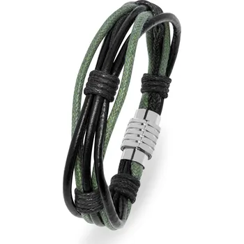 Náramek Černo-zelený pánský náramek Troli