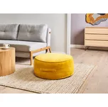 Puf žlutý samet podnožka kulatá glam Beliani