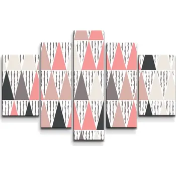 Obraz Sablio Obraz - 5-dílný Tříbarevné jehlany - 125x90 cm