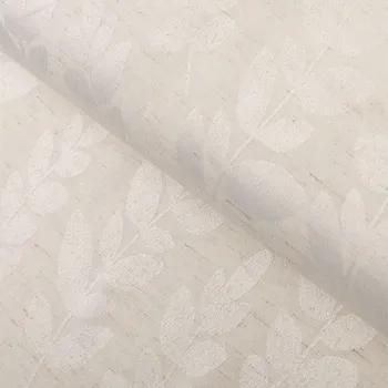 Teflonová látka na ubrusy TF-130 Akátové listy na režném - šířka 160 cm