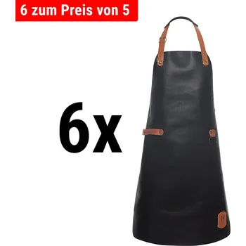 Lednice G.Gastro (6 pieces) KARLOWSKY | Professional Leather Bib Apron – Black - 600×820 mm