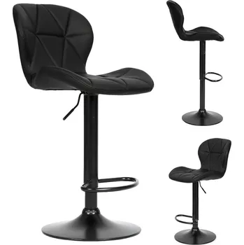 Barová židle Otočná barová židle z ekokůže ModernHome - černá 820-1