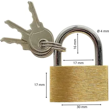 Visací zámek Zámek visací mosazný, 30 mm