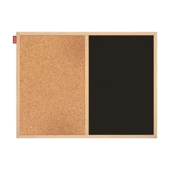 Kombinovaná tabule Memobe DUO - 90 x 60 cm, dřevěný rám