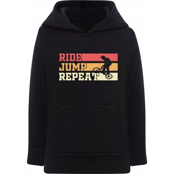 Chlapecká mikina Dětská mikina s kapucí BMX RIDE JUMP REPEAT DÁREK 110/116 3-4 roky