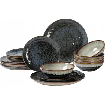 Talíř Jídelní servis MPLCo NAVY GREY OMBRES 18 ks