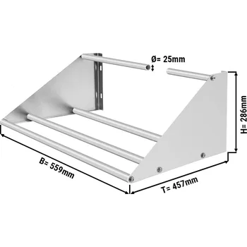 Vinotéka G.Gastro Commercial Stainless Steel Wall Shelf for Dishwasher Racks – 559x457x286mm - 50 kg load