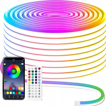 LED osvětlení 12m LED pásek RGB Voděodolný Dálkový Ovladač Aplikace IP65 24V Neon Flexibilní