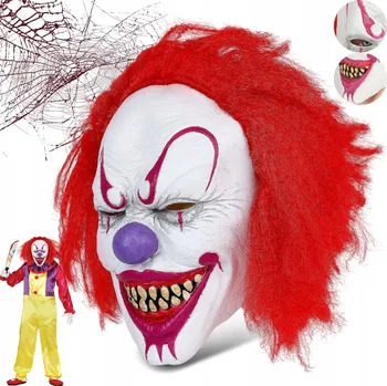 Pleťová maska Maska na obličej 6WSJ0072WERG latex klaun červená