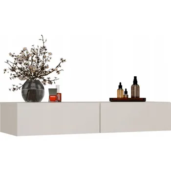 Toaletní stolek TOALETNÍ STOLEK KOSMETICKÝ ZÁVĚSNÝ MIKA 110 CM 2 ZÁSUVKY DO LOŽNICE KAŠMÍR BÉŽOVÝ