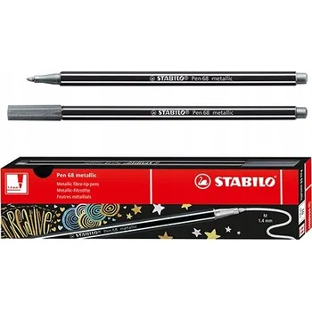 METALICKÝ STŘÍBRNÝ FLAMASTER POPISOVAČ PEN 68 STABILO