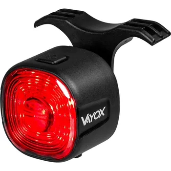 Cyklosvítilna VAYOX Cyklistické zadní světlo VA0157 SMART 100lm červené světlo senzor STOP ČERNÁ