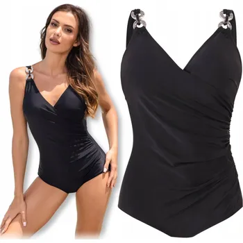 Dámské plavky Dámské Jednodílné Plavky 40 L Monokini Černé Ozdobné