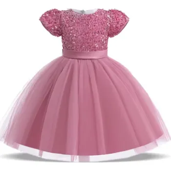 Dívčí sukně Elegantní dívčí šaty s flitry (vel. pro 2-10 let) Barva: tmavě růžová, Velikost: 110