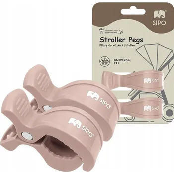 Kočárek KLIPSY NA KOČÁREK SIPO SVORKY DRŽÁKY PRO UPEVNĚNÍ RŮŽOVÉ SADA 2 KUSŮ