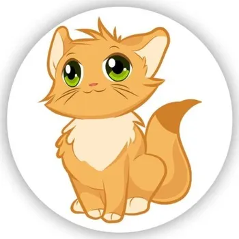 Dekorativní magnet Magnetka 60x60mm ve tvaru kruhu - roztomilé kotě