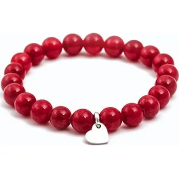 Náramek Korálkový náramek z jadeitu s přívěskem srdíčka MINK97/17 Agato