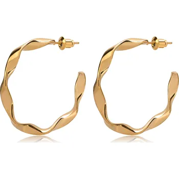 Náušnice Módní pozlacené náušnice kruhy z oceli Troli