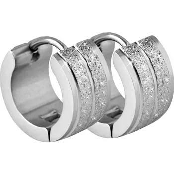 Náušnice Třpytivé ocelové náušnice kroužky Troli