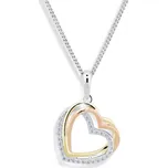 Srdíčkový tricolor náhrdelník se zirkony M43060 (řetízek, přívěsek) Modesi