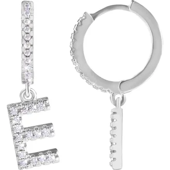 Náušnice Kruhová ocelová single náušnice "E" se zirkony Troli