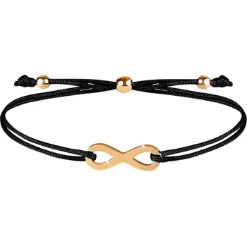 Náramek Šňůrkový náramek s nekonečnem černá/zlatá Troli