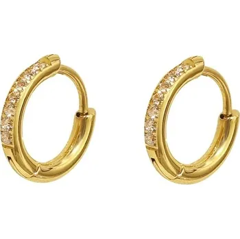 Náušnice Kruhové náušnice z pozlacené oceli se zirkony VHLLE2008G Troli