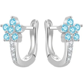 Náušnice Slušivé kytičkové náušnice se zirkony AGUC3334-BL Beneto