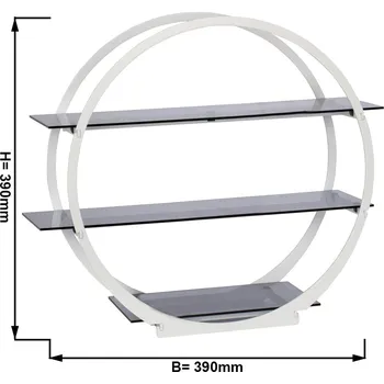 Lednice G.Gastro Round Buffet Display Stand with 3 Plexiglas (Acrylic) Shelves – Stainless Steel - Ø390 × 190 × 390 mm