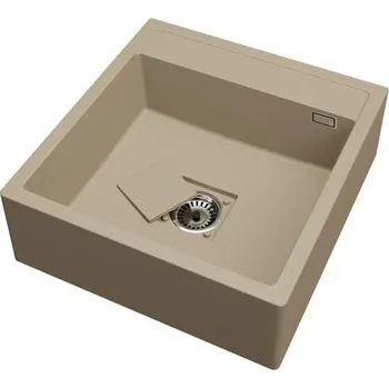 Kuchyňský dřez Granitový dřez FARMÁŘSKÝ béžový 60 x 63 x 21cm