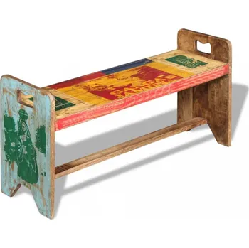 Předsíňová stěna Lavice recyklované dřevo Dekorhome