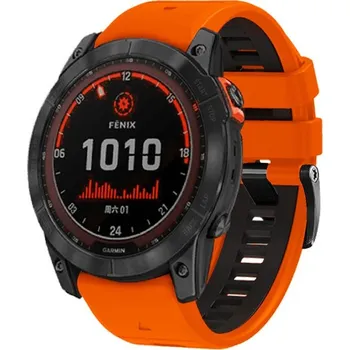 Příslušenství k chytrým hodinkám VSECHNONAMOBIL 128044 SPORTY QUICK FIT Vyměnitelný silikonový řemínek Garmin - šířka 22mm ORANGE-BLACK
