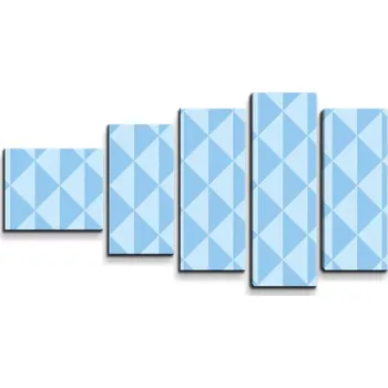 Obraz Sablio Obraz - 5-dílný Modré obrácené pyramidy - 100x60 cm