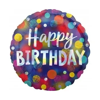 Balónek Kulatý fóliový balónek k narozeninám 43cm 1 Ks