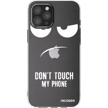 Pouzdro na mobilní telefon Picasee silikonový průhledný obal pro Apple iPhone 12 Pro Max - Nešahej mi na telefon