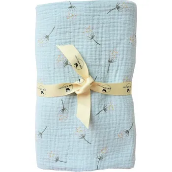 Zavinovačka SWANSTORE Mušelínová deka zavinovačka s motivem pampelišek, mátová, 100x100 cm