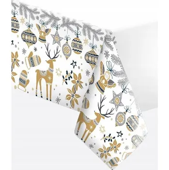Vánoční dekorace PAPÍROVÝ UBRUS severský styl sob VÁNOCE SVÁTKY vánoční stromek