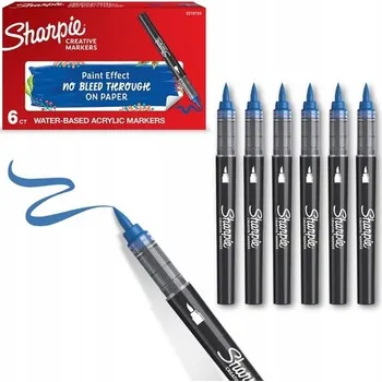 KREATIVNÍ AKRYLOVÝ POPISOVAČ / FIX S ŠTĚTCOVÝM HROTEM SHARPIE MODRÝ