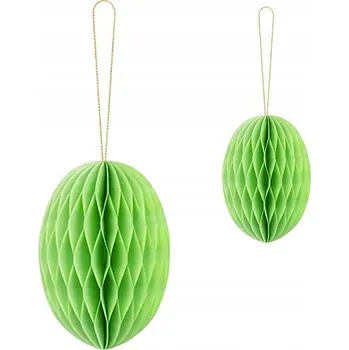 Obraz Papírová dekorace honeycomb Vajíčko zelené 12 cm