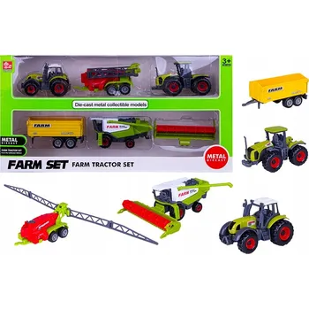 autíčko Traktor, kombajn, přívěs, postřikovač - sada zemědělce