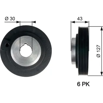Řemenice, klikový hřídel GATES TVD1066