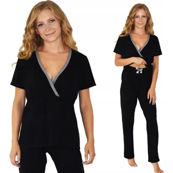 Dámské pyžamo Pyžamo pro kojící matky s odklápěcím dílem, dlouhé kalhoty, velikost XS