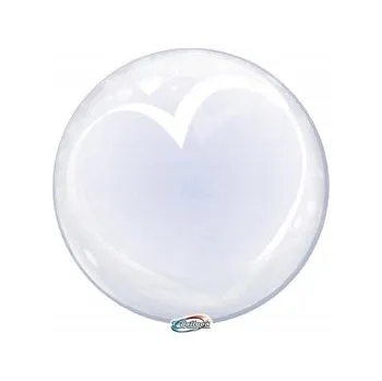 Balónek Fóliový balónek "Průhledná koule - Srdce", Takarakosan, 16", ORB, 10 ks