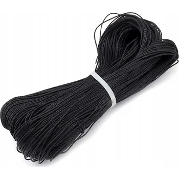 Náramek Voskovaná šňůra Polyester na náramky, černá, 1 mm, cca 70 m/svazek