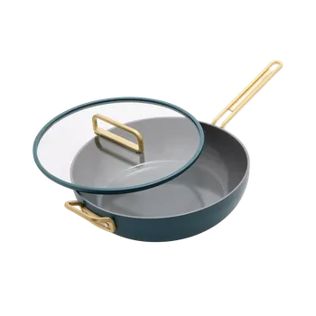 Pánev GreenPan Nepřilnavá keramická soté pánev s poklicí, Stanley Tucci, Ø 30 cm, tmavě zelená CC008980-004