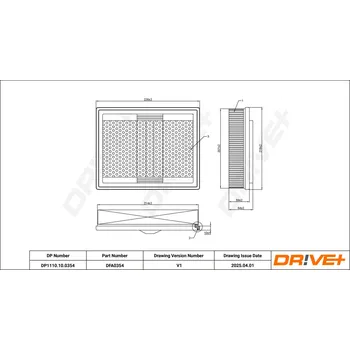 Vzduchový filtr Vzduchový filtr DRIVE+ DP1110.10.0354