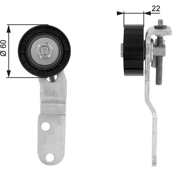 Vratná/vodicí kladka, klínový žebrový řemen GATES T36074