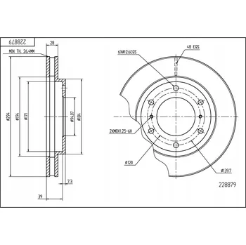 Brzdový kotouč Hart 228 879 Brzdový kotouč