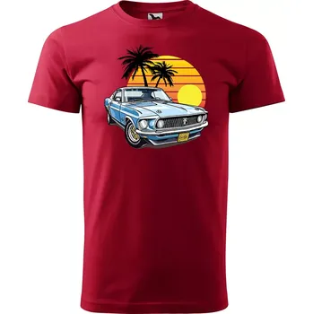 Pánské tričko Sablio Tričko s potiskem Car Sunshine - červené 5XL